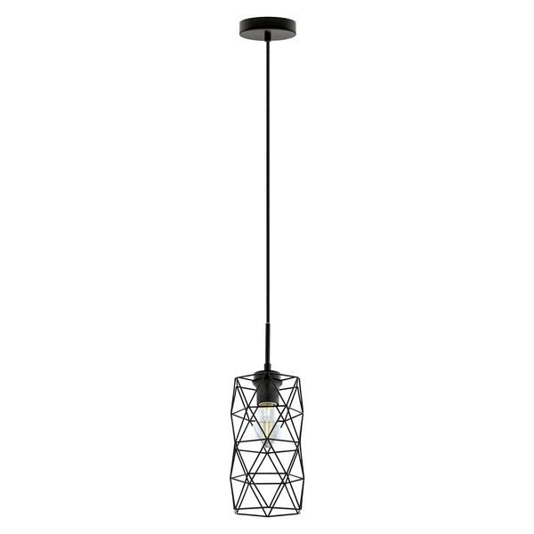 Eglo 1X25W Mini Pendant W/ Matte Black Finish & Wire Cage Frame 202358A